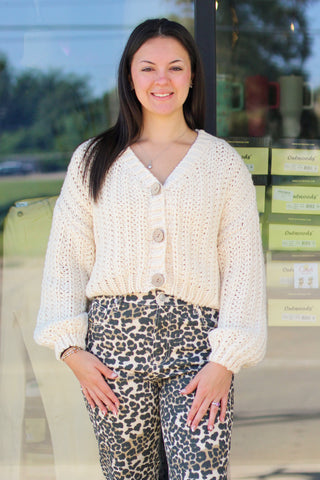 chunky button up cardigan