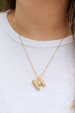 Bling Bubble Initial Necklace