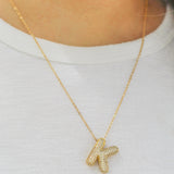 Bling Bubble Initial Necklace