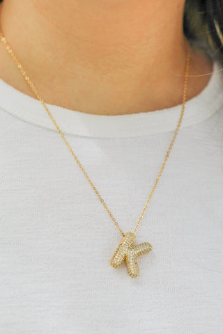 Bling Bubble Initial Necklace