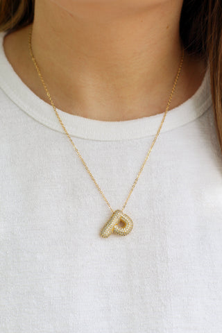 Bling Bubble Initial Necklace