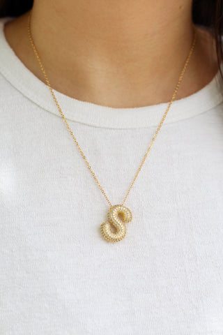 Bling Bubble Initial Necklace
