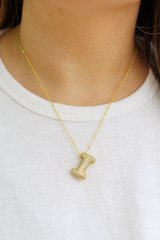 Bling Bubble Initial Necklace