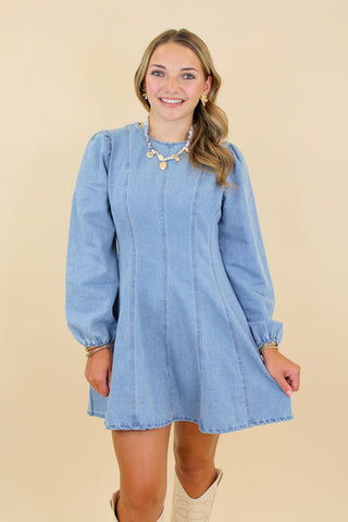 long sleeve denim dress