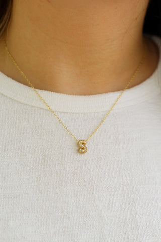 Mini Bling Bubble Initial Necklace