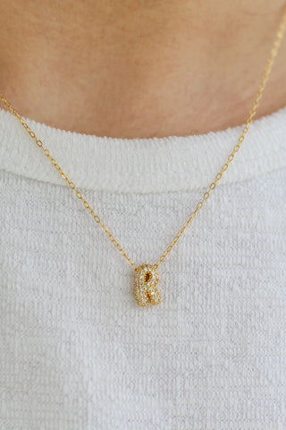 Mini Bling Bubble Initial Necklace