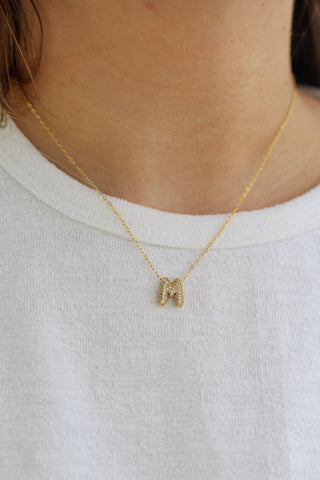 Mini Bling Bubble Initial Necklace