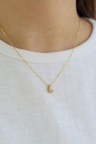 Mini Bling Bubble Initial Necklace