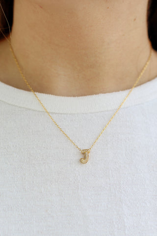 Mini Bling Bubble Initial Necklace