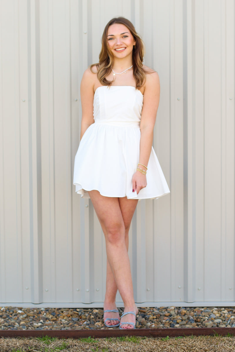 Strapless Bow Back Dress