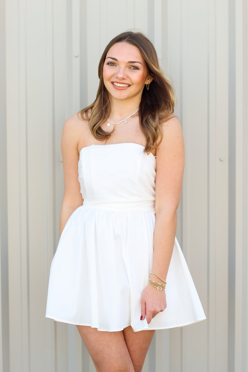 Strapless Bow Back Dress