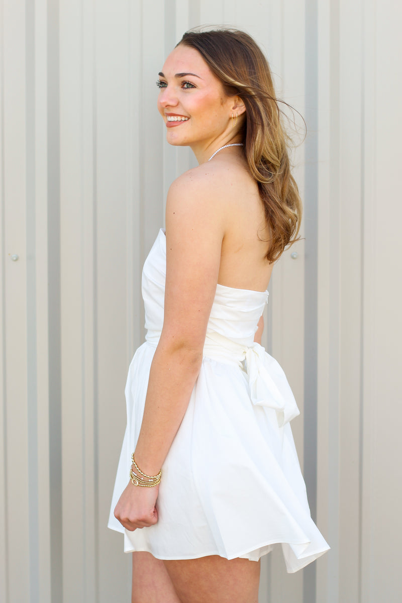 Strapless Bow Back Dress