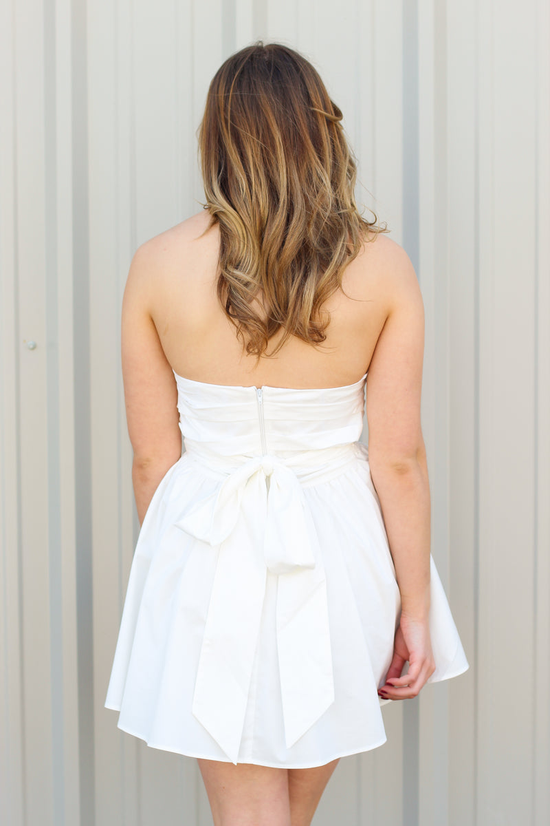 Strapless Bow Back Dress