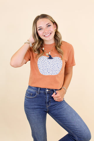 Floral Pumpkin Tee