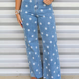 Darling Polka Dot Straight Leg Jeans