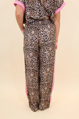 Leopard Color Trim Pants