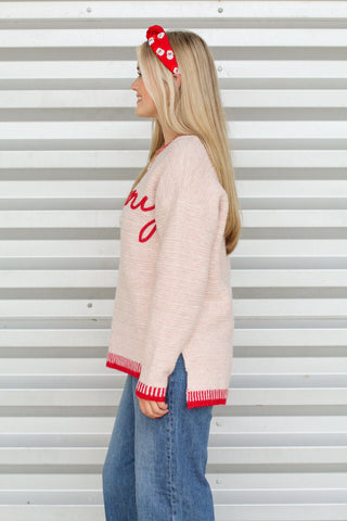 Merry Christmas Embroidered Sweater