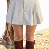 Popular Pleather Pleat Skort