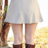 Popular Pleather Pleat Skort