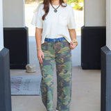 Camille Camo Barrel Jeans