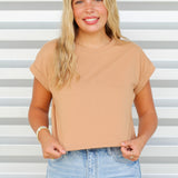 Basic Cuff Sleeve Crop Top