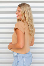 Basic Cuff Sleeve Crop Top