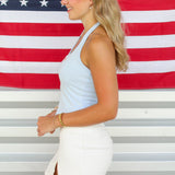 Embroidered Flag Halter Top