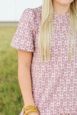 3D Floral Dress-Mauve