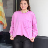 Raw Edge Pocket Sweatshirt
