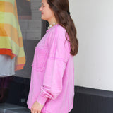 Raw Edge Pocket Sweatshirt