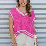 Basic Cable Knit Bow Sweater