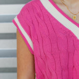 Basic Cable Knit Bow Sweater