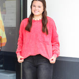 Raw Edge Pocket Sweatshirt
