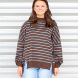 The Amanda Stripe Mock Neck Top