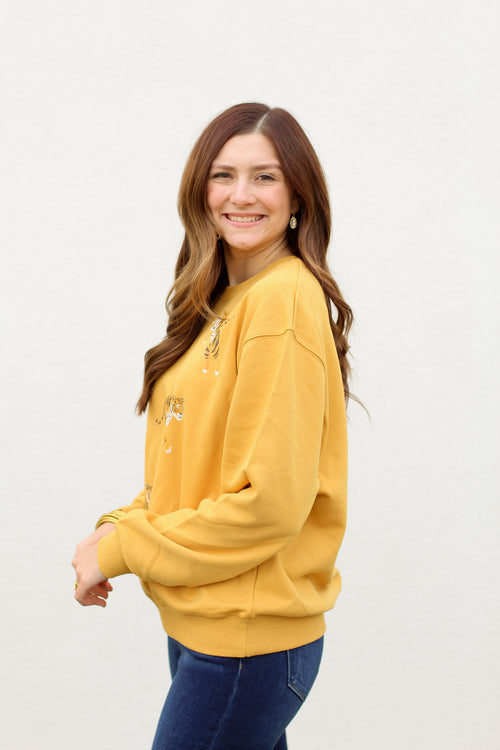 Tri Tiger Sweatshirt-Gold