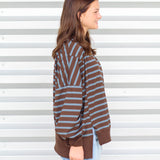 The Amanda Stripe Mock Neck Top
