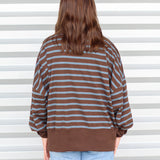 The Amanda Stripe Mock Neck Top