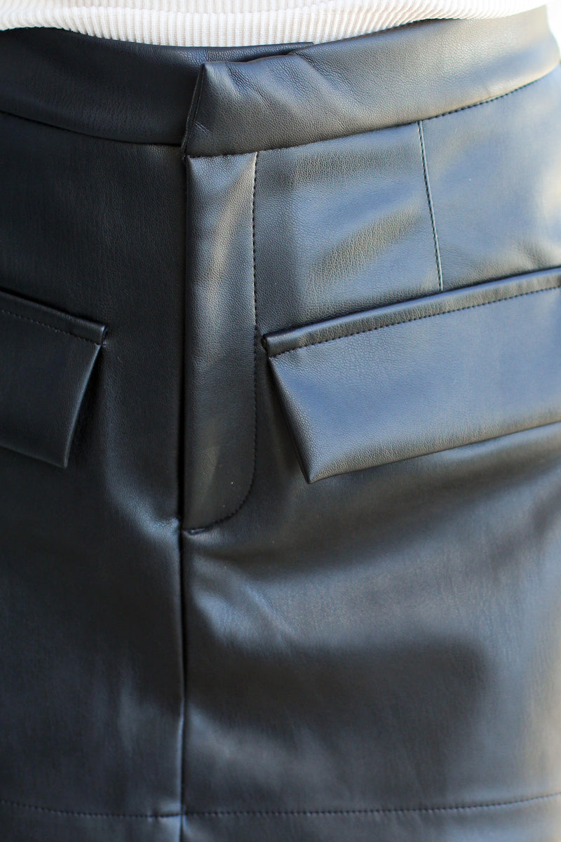 Leather Pocket Skort