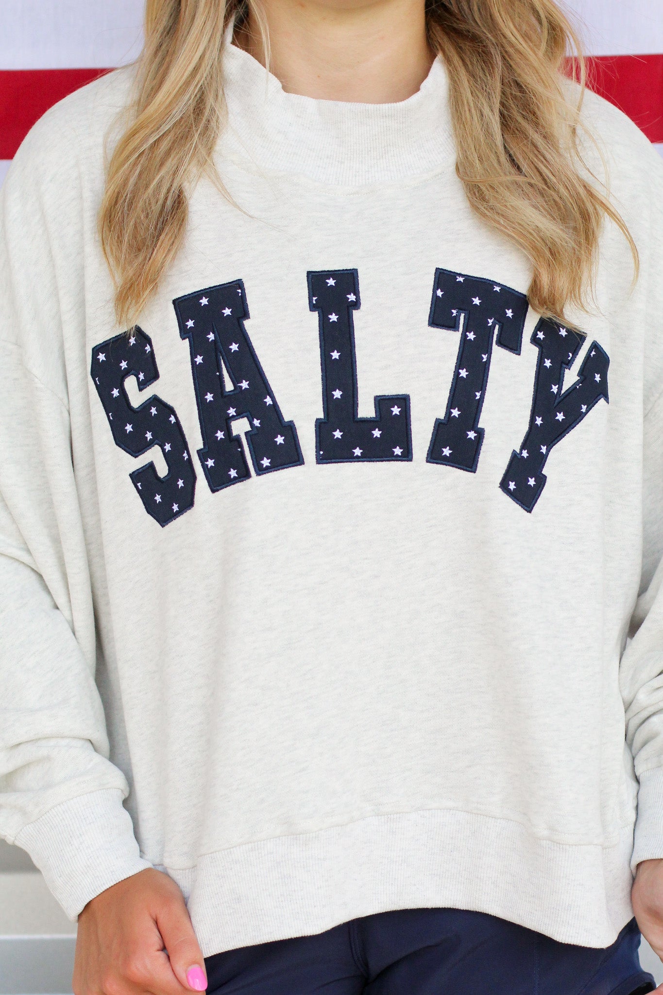 Salty Stars Mock Neck Sweater