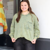Raw Edge Pocket Sweatshirt