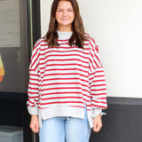The Amanda Stripe Mock Neck Top