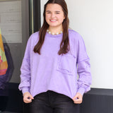 Raw Edge Pocket Sweatshirt