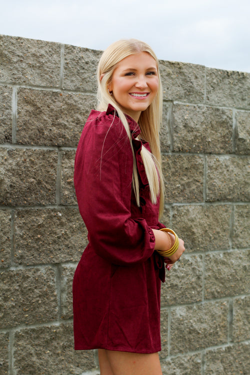 Picturing Fall Romper-Maroon