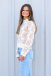 Retro Flower Sweater-Taupe