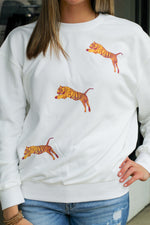 Jumping Tiger Sweatshirt-White