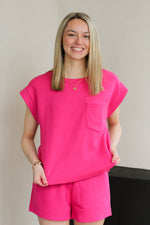 Trendy Tracie Top-Hot Pink