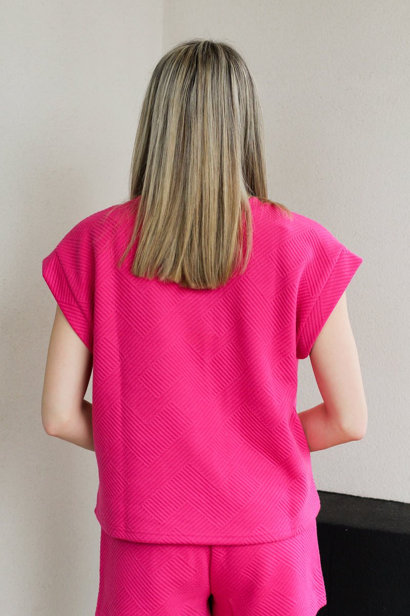 Trendy Tracie Top-Hot Pink