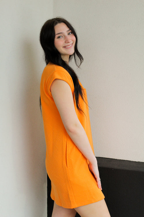 Trendy Tracie Dress-Neon Orange