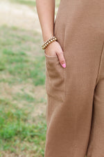 Nicely Knitted Jumpsuit-Tan