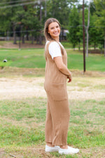 Nicely Knitted Jumpsuit-Tan